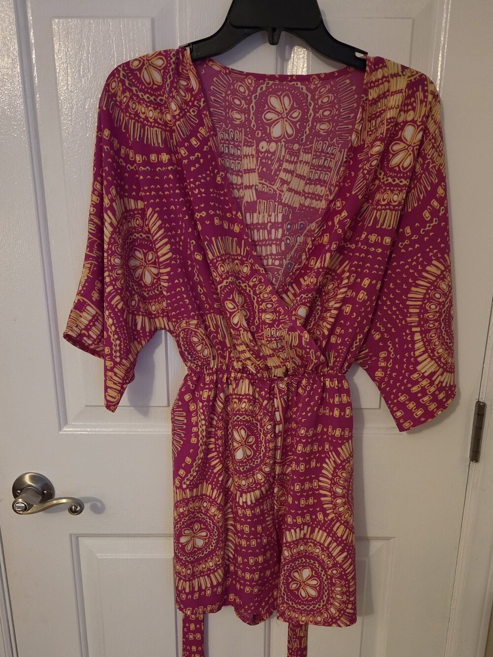 Women’s Pink and Yellow Floral Wrap Scorts